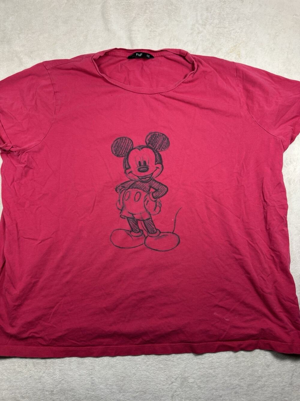 F&F Disney Mickey Mouse Womens Size 22 Pink Graphic T Shirt Plus Size
